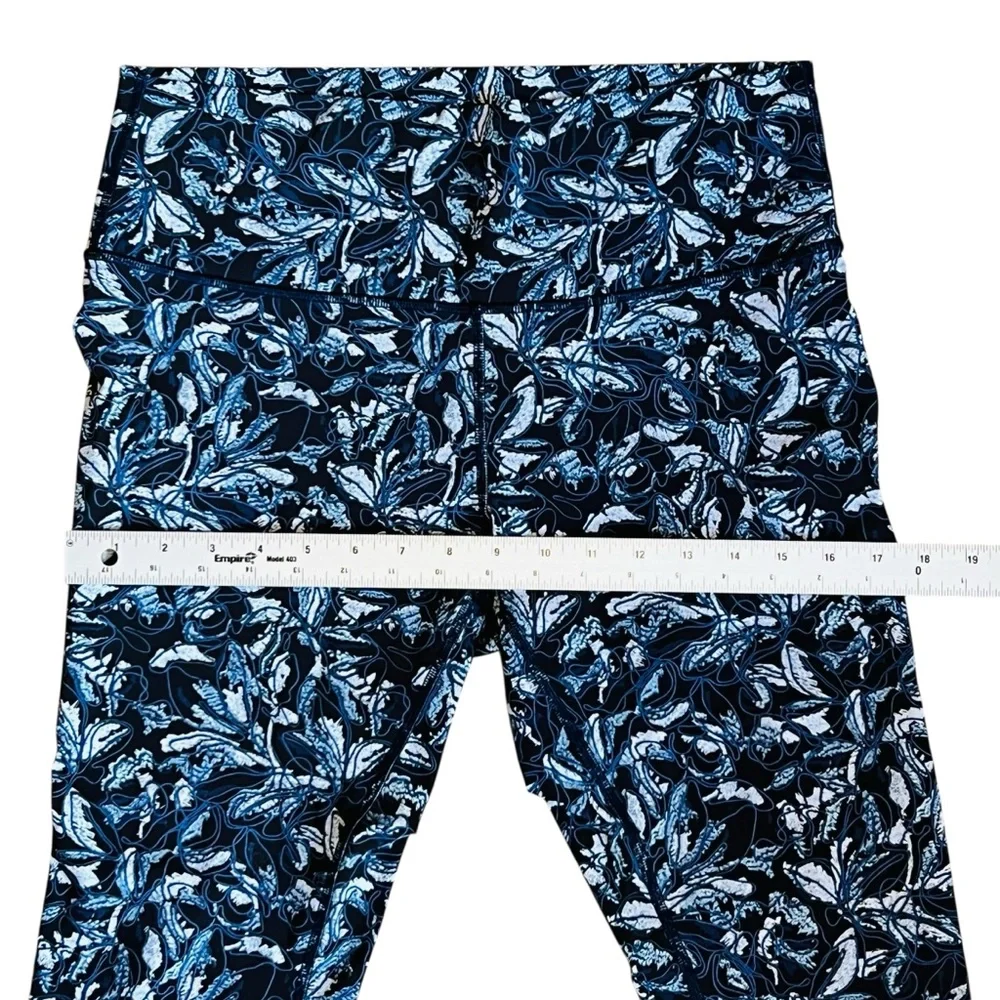 Lululemon Women’s 12 Blue Wunder Under Crop Leggings High Rise Embellished Multi